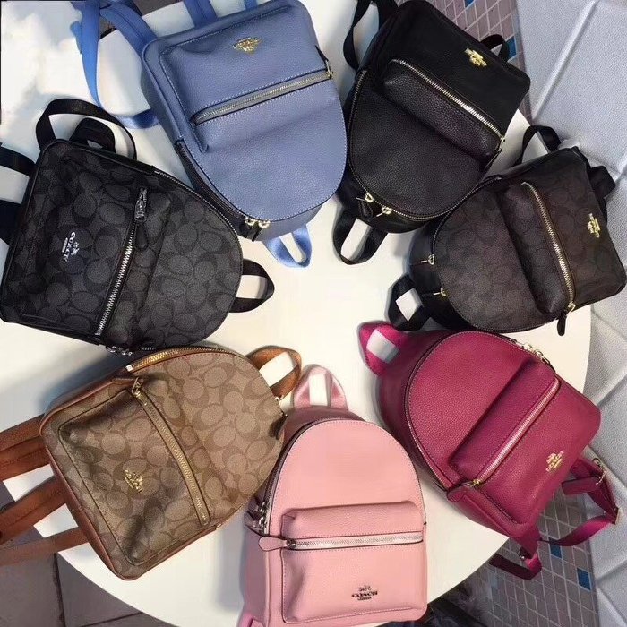 *vivi shop*COACH正品F38263、38288 雙肩包(小、大號) 素面荔枝紋牛皮款 後背包 .(Outlet代購)  時尚風格 多色可選 限量現貨出清特惠 -附代購憑證