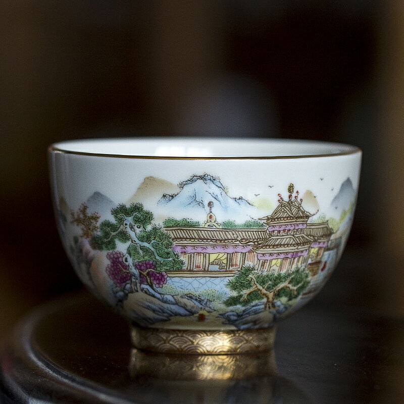 陶福氣復古茶杯個人專用功夫茶具陶瓷茶盞小容量品茗杯主人杯單杯