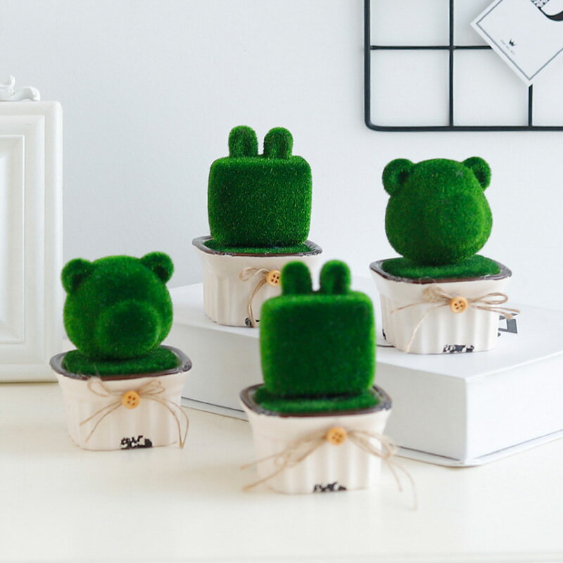 創意家居仿真植物可愛公仔盆景陶瓷盆栽綠植桌面裝飾小擺件裝飾品