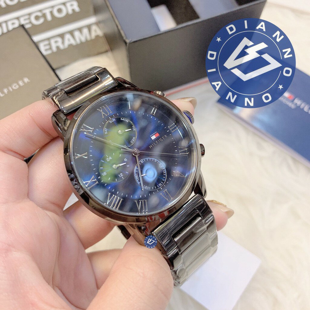 帝安諾-實體店面 Tommy Hilfiger 經典 石英 不鏽鋼 手錶 湛藍 黑色 簡約 時尚 耐看 實拍照 1