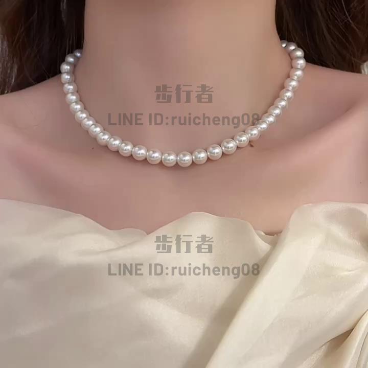 珍珠項鏈女款輕奢小眾洋氣質鎖骨鏈高級感頸鏈配飾品【步行者戶外生活館】