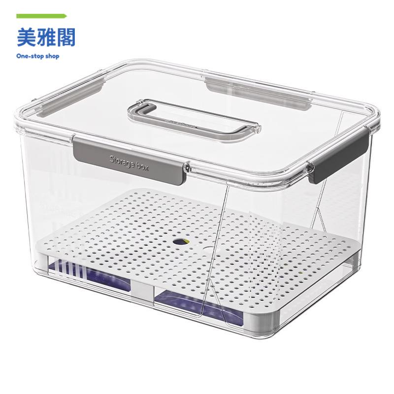 收納盒 家用 食品級冰箱專用透明帶蓋密封儲物盒 戶外 露營保鮮整理盒mjg8091