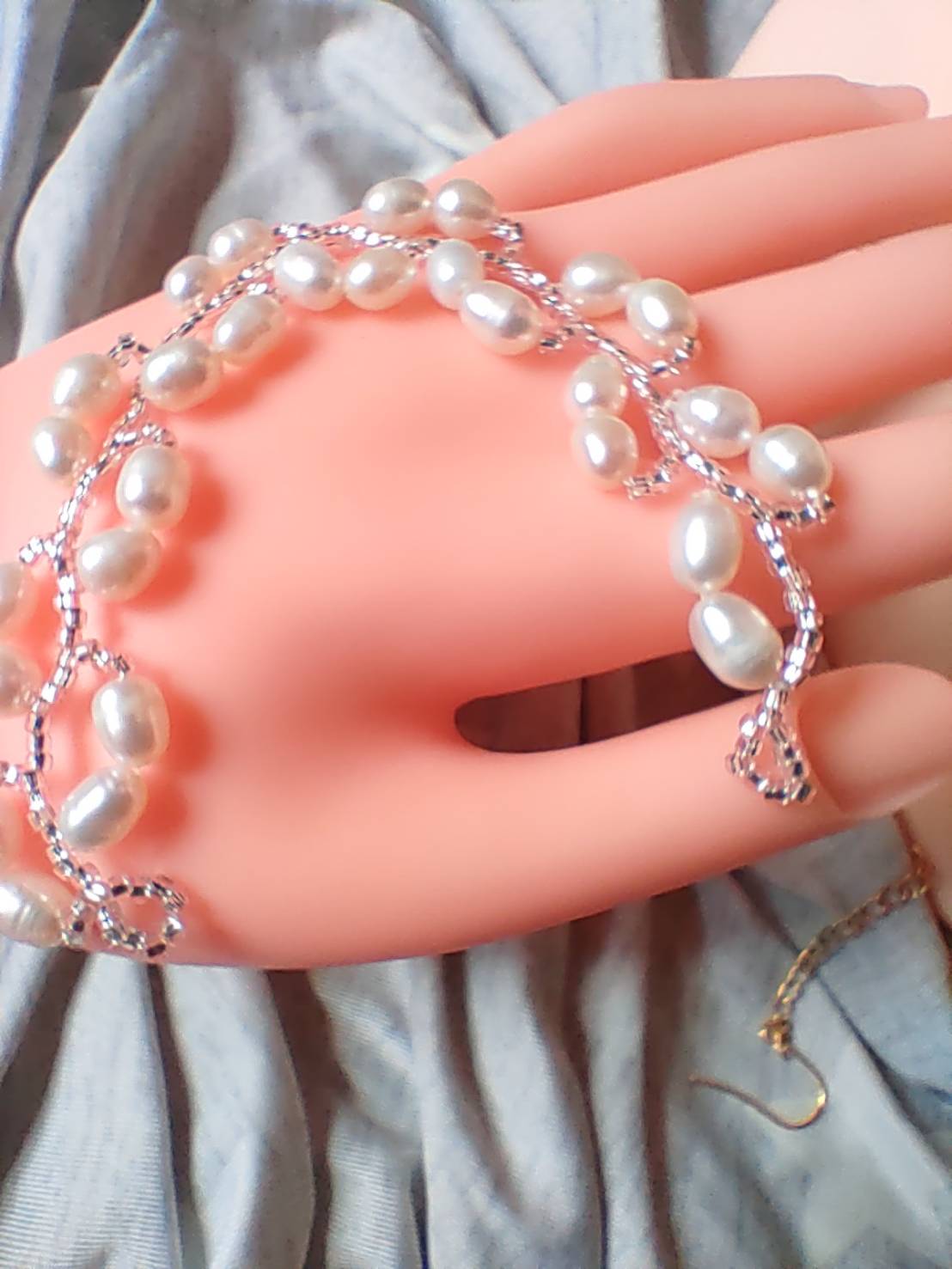 【Ribbons】淡水珍珠 項鍊 手鍊 禮物 Pearl Beaded bracelet necklace