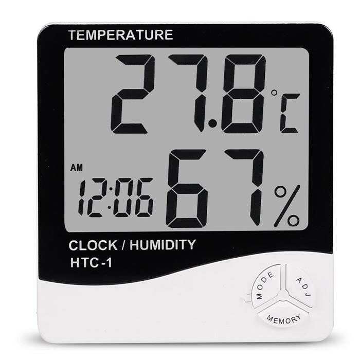 HTC-1 高精度大屏幕 室內電子溫濕度計 家用溫度計 濕度計有鬧鐘