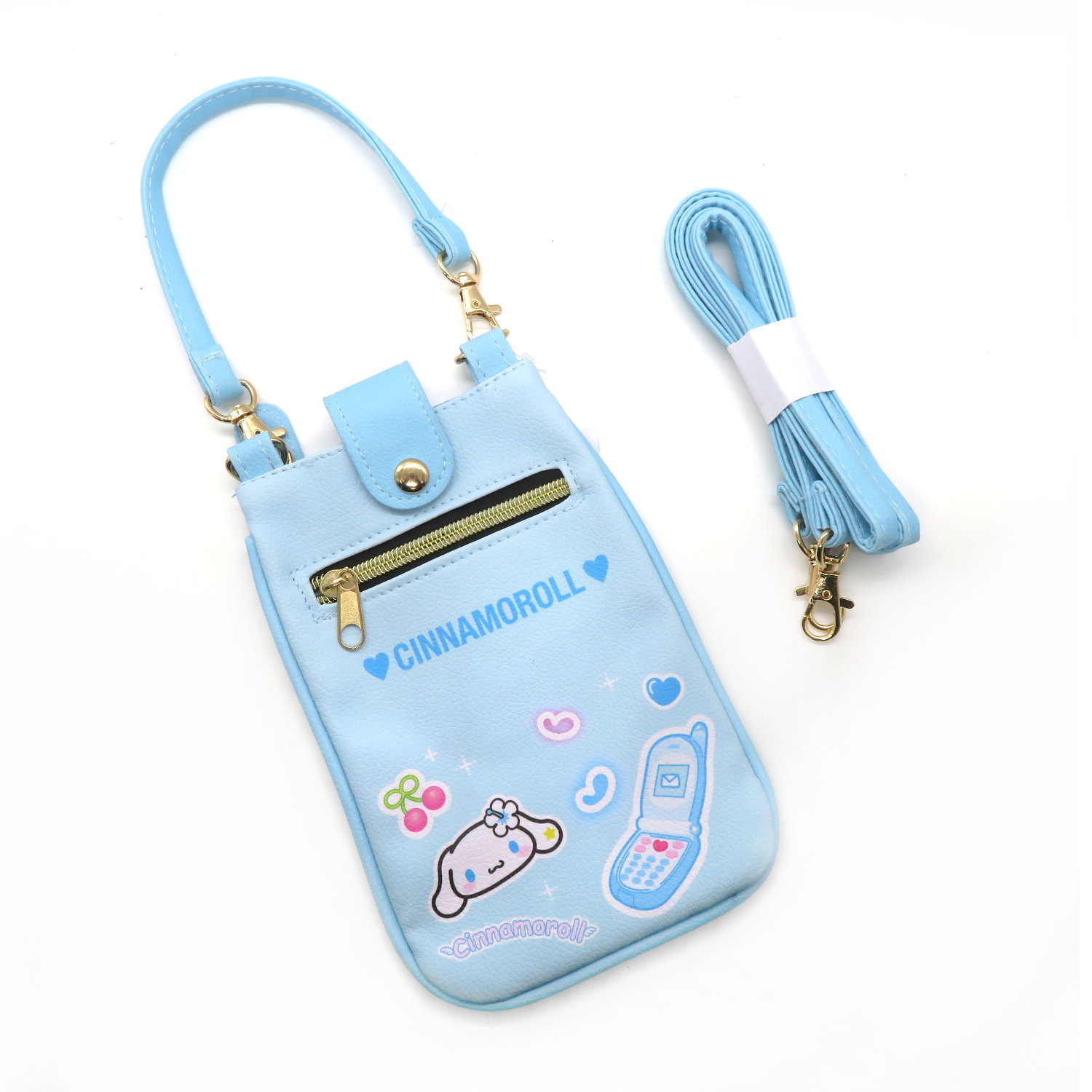 asdfkitty*大耳狗 千禧風 皮質 2用手機包 手提包 斜揹包 肩揹包 側揹包 收納包-日本正版商品