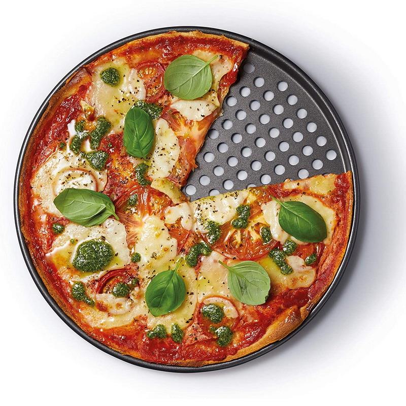 披萨烤盘 高檔12寸圓披薩盤家點pizza蛋糕模具餅干烤盤烘焙 晾網冷卻架【MJ192886】