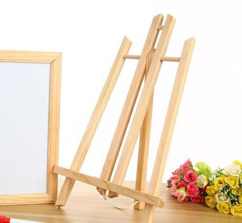 【桌上型畫架-簡易款】小畫架 木質 微型 松木 三角小畫架 桌面台式展示 三角支架