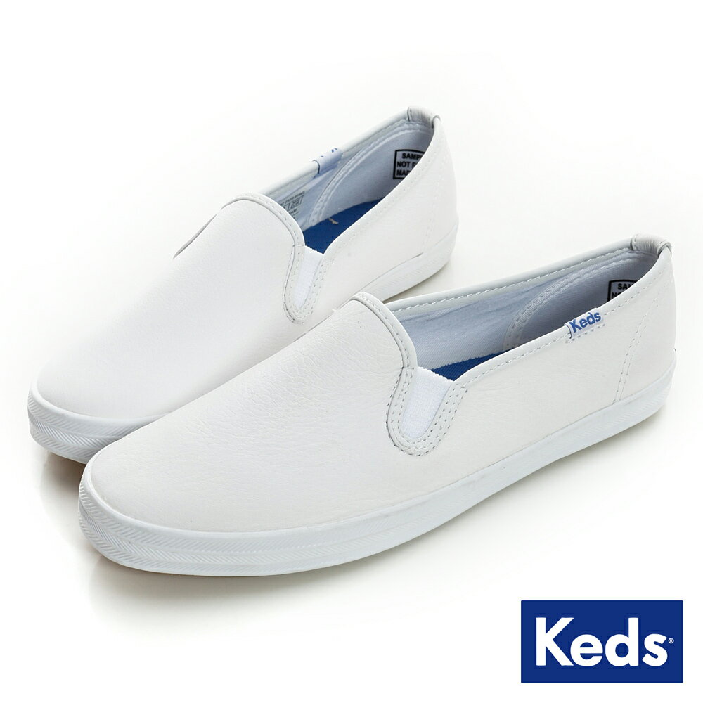 【KEDS 促銷85折 】CHAMPION SLIP ON -W110018經典皮革休閒鞋-白