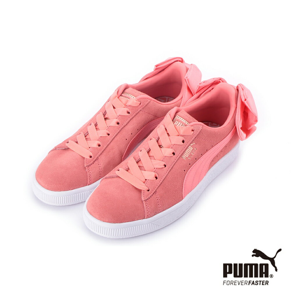 PUMA SUEDE BOW 麂皮蝴蝶結復古休閒鞋 粉桃 367317-01 女鞋