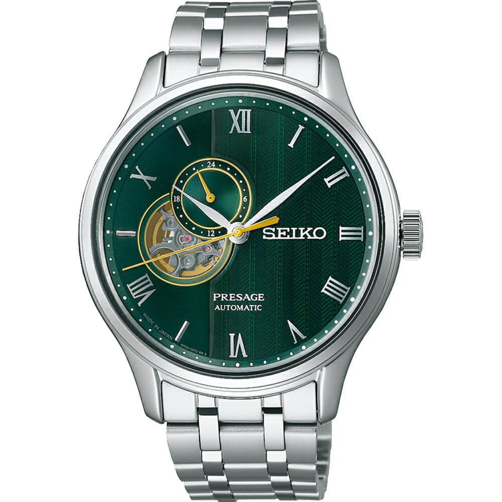 送禮首選★SEIKO精工 PRESAGE機械錶 日式庭園金沙面41.8㎜精鋼款 SSA463J1/4R39-00W0G  SK005 附提袋【全館滿額折價★APP下單點數4倍送】線上購買享_實體門市同步服務
