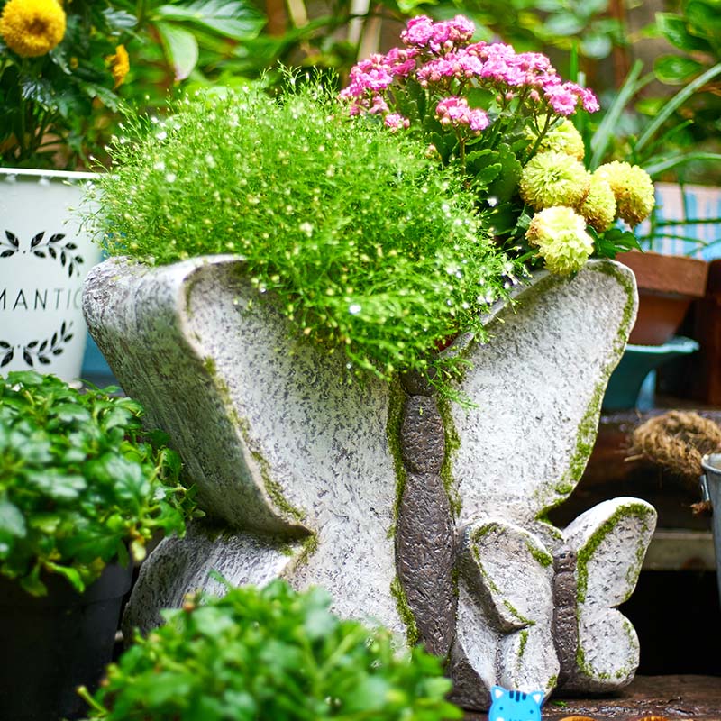 花似水 庭院動物花盆創意可愛蝴蝶多肉植物盆栽個性陽臺花園裝飾