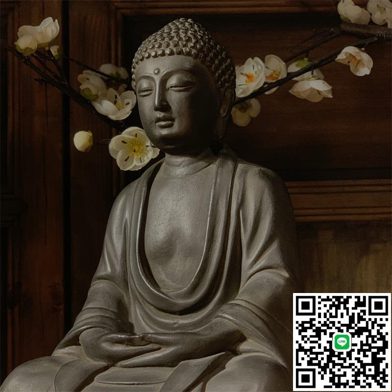 釋迦牟尼佛像中式禪意大日如來釋迦摩尼坐像居家供奉書房茶室擺件