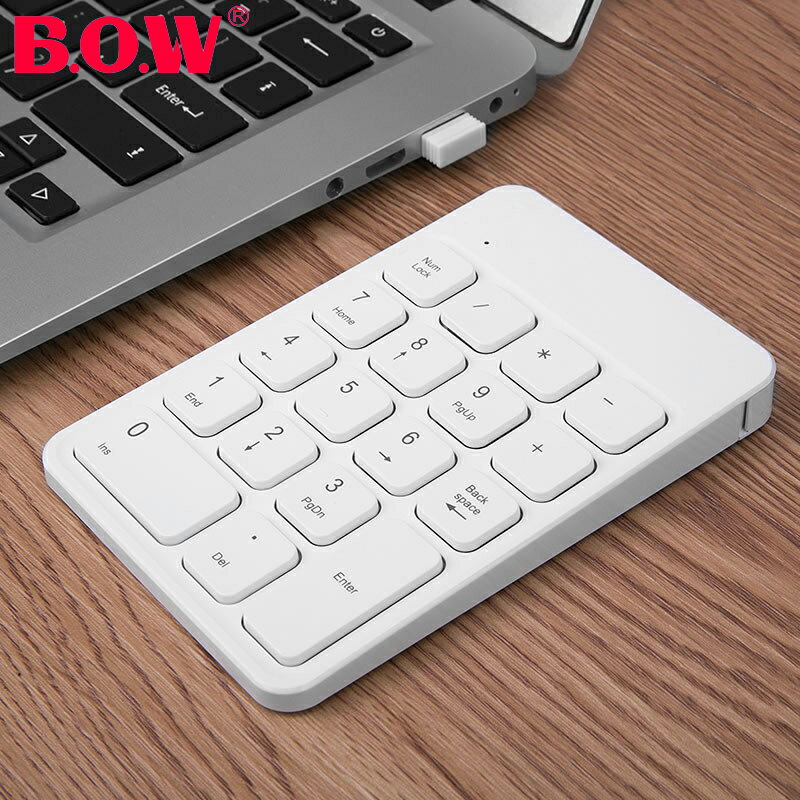 數字鍵盤 BOW航世筆電外接藍芽數字鍵盤鼠標適用于蘋果手提電腦usb外置有線無線數字鍵小鍵盤會計專用密碼輸入器粉色【HZ72650】