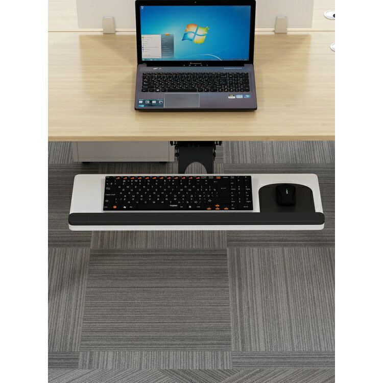 免運 鍵盤托架人體工學鍵盤架多功能旋轉電腦桌麵收納抽屜鼠標手支架