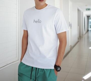 FINDSENSE MD 韓國 潮 男 時尚 簡單簡約 字母印花 短袖T恤 特色T恤 字母T 打底衫 上衣