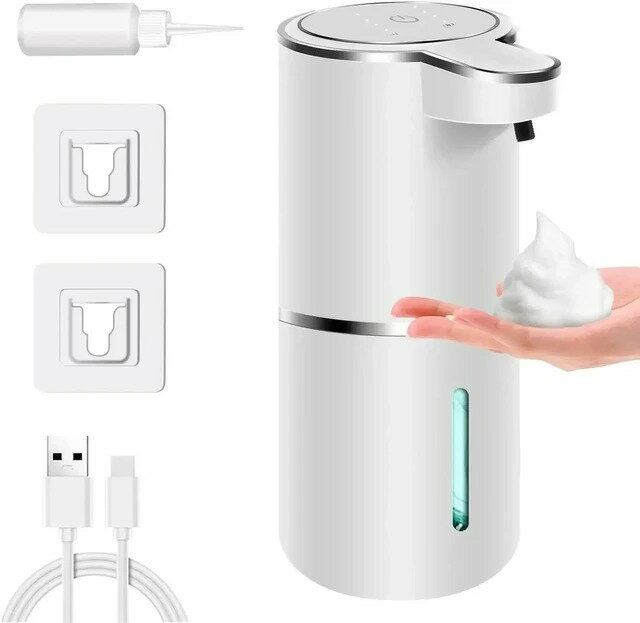 【日本代購】380ML 自動泡沫皂液器 P11 浴室智慧洗衣機搭配 USB 充電 ABS 4 等級可調