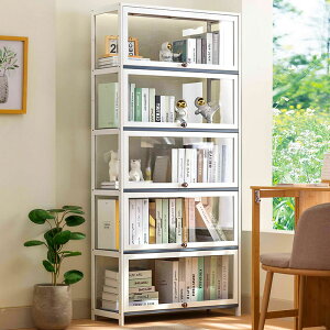 書架置物架落地書櫃子家用兒童簡易多層客廳靠墻邊收納實木辦公室-快速出貨