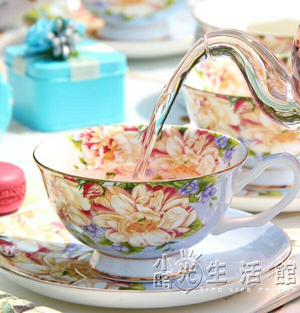 歐式咖啡杯碟套裝骨瓷小奢華下午茶茶具陶瓷英式花茶杯家用小精緻【摩可美家】