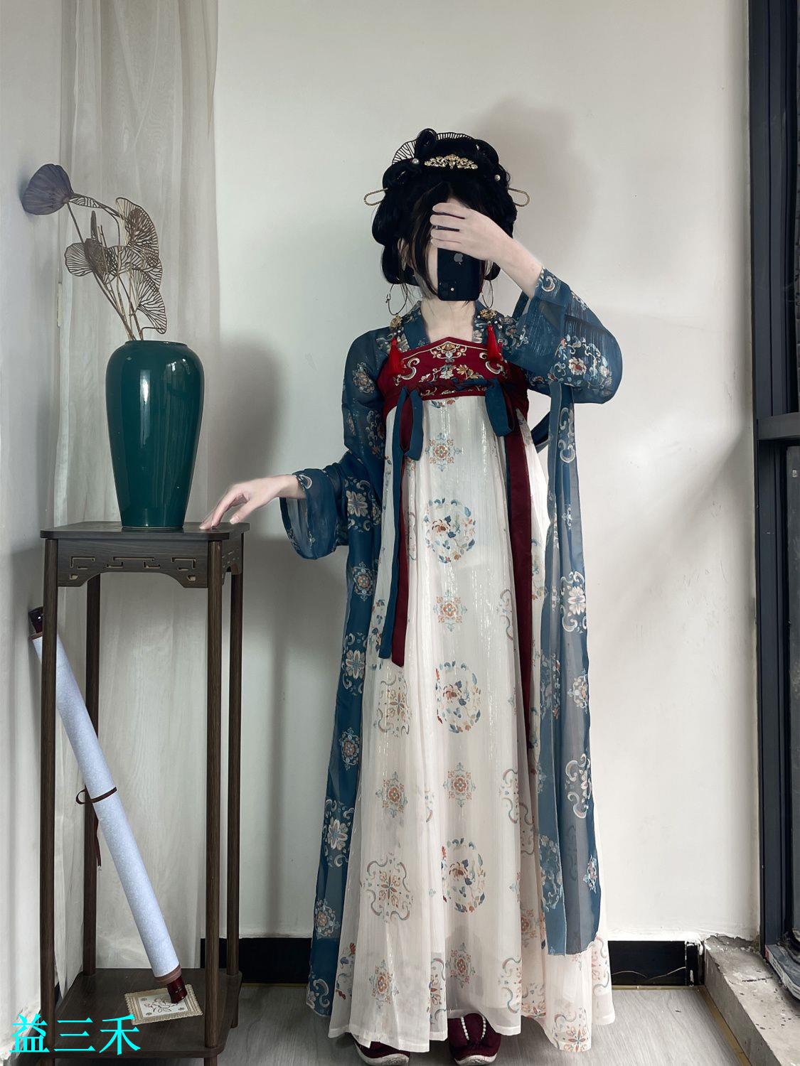 淺墨青衫原創【素璃】女一片式齊胸刺繡漢元素日常春夏仙氣漢服-益三禾