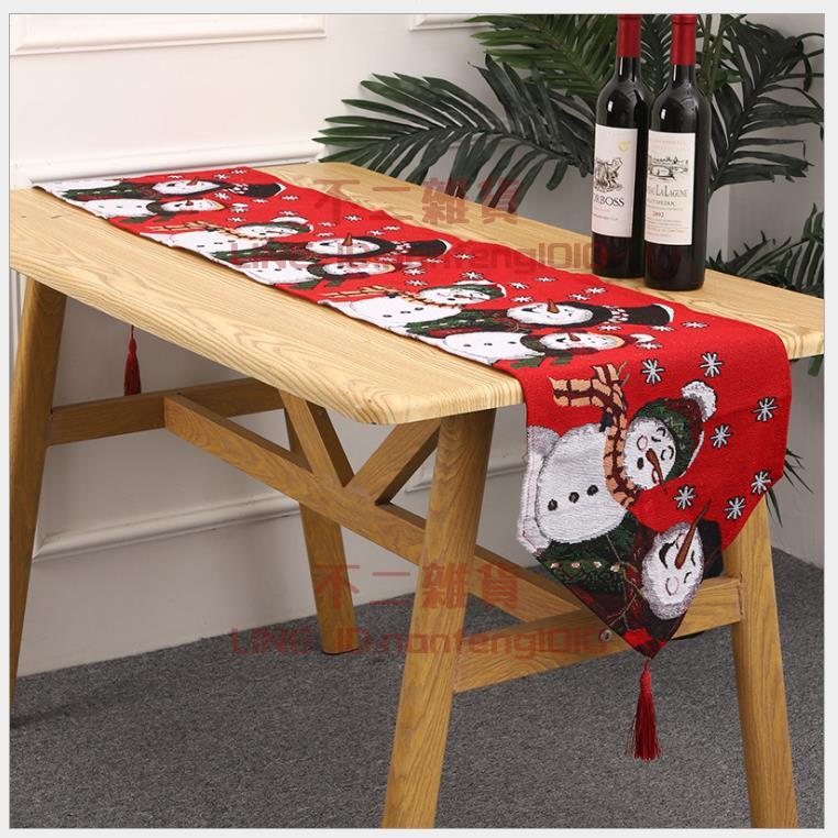 聖誕節家庭裝飾用品針織布桌旗創意圣誕桌布餐桌裝飾居家裝扮【福喜行】【不二雜貨】 4