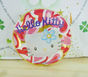 【震撼精品百貨】Hello Kitty 凱蒂貓 KITTY造型別針-圓造型-粉心 震撼日式精品百貨