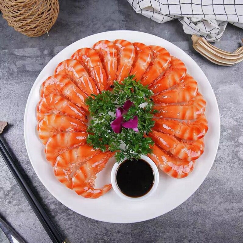 模擬菜模型假菜餚裝飾模擬白灼蝦樣品展示道具美食食物模具大蝦【模擬菜】【模擬模型】【模擬食品】