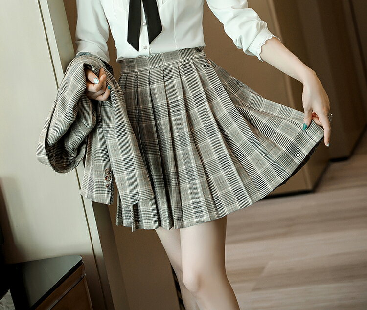 青春百褶復古迷你短裙[21X003-PF]灰姑娘