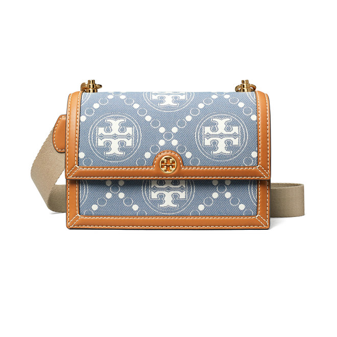 精選★TORY BURCH T Monogram 時尚簡約徽標Logo標誌翻蓋小號單肩斜挎包 159641(預購)~【夏日美包★菲尼斯 國際精品↘3折起】