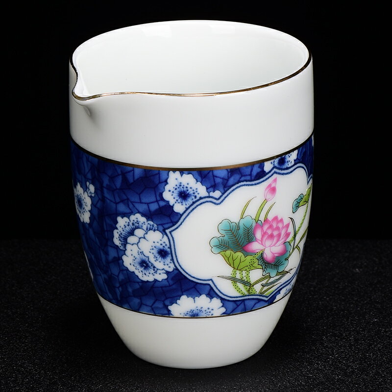 青花瓷大號公道陶瓷公杯功夫茶具配件茶海德化白瓷勻茶杯分茶器