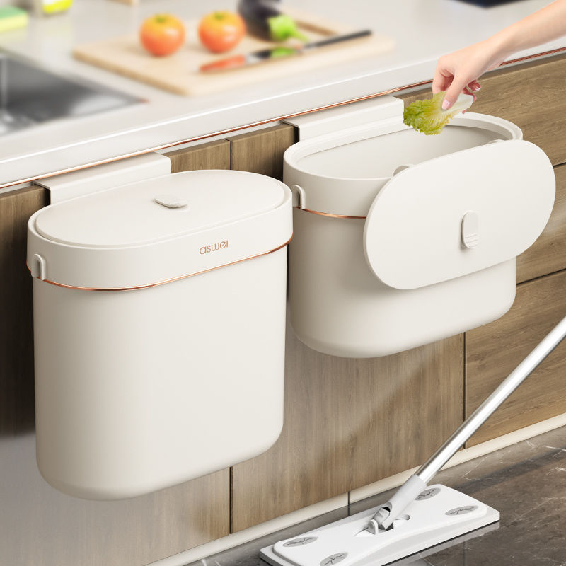 廚房垃圾桶家用衛生間廁所客廳2023新款帶蓋紙簍壁掛式夾縫專用桶