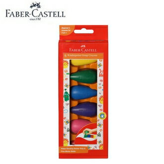 【Faber-Castell】122760 學齡水滴可擦拭蠟筆 6色 /盒