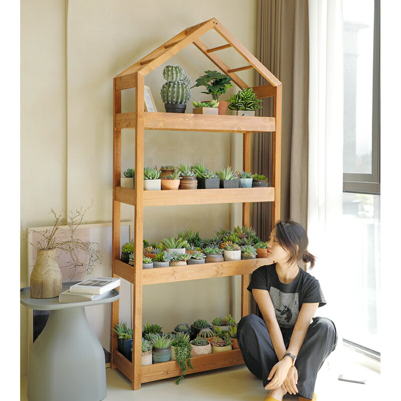 快速出貨 花架 層架 盆景架 花盆架 花架子 實木花架置物架陽臺植物擺放架落地式書架客廳收納架多功能花架