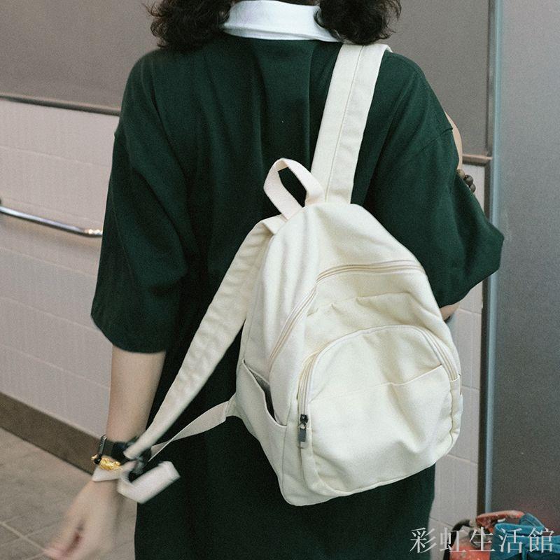 迷你文藝小雙肩包小眾百搭慵懶風小揹包包2023年新款水洗帆布書包