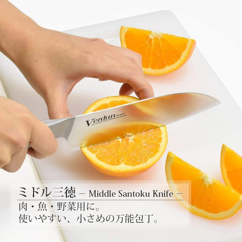 【日本下村工業】日本製職人專用一體成型不鏽鋼三德刀14.5CM