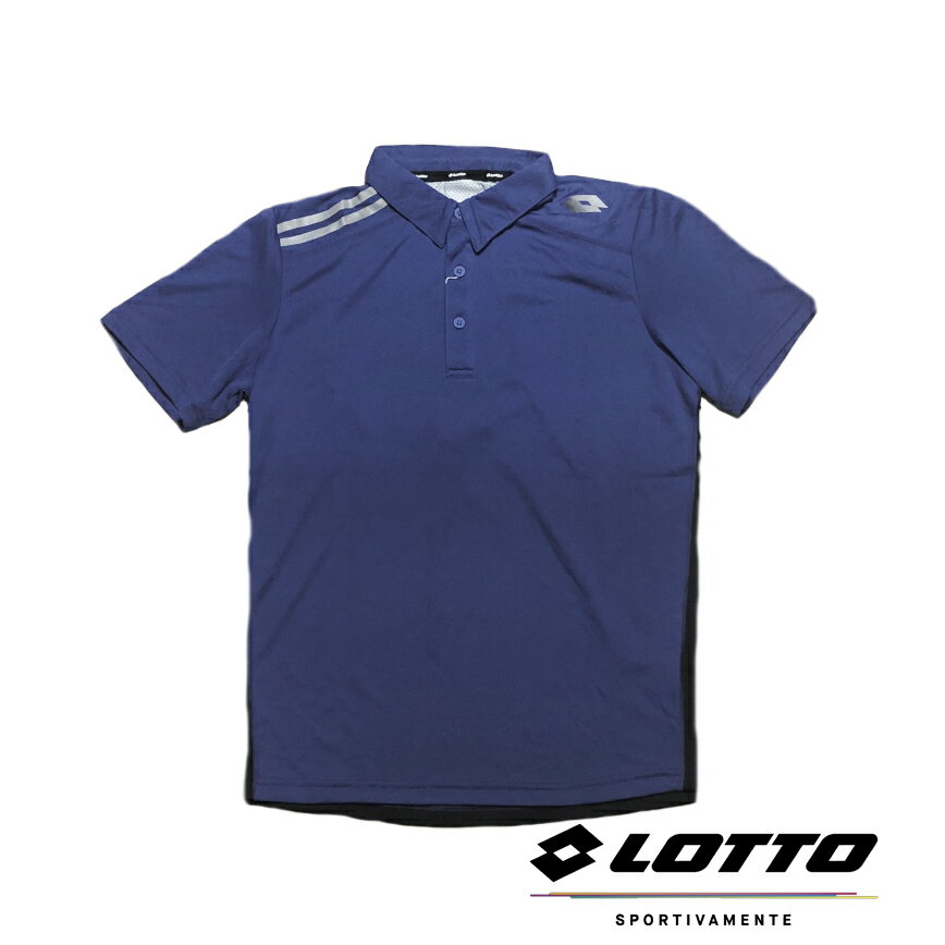 【巷子屋】義大利第一品牌-LOTTO樂得 男款鍺纖維多功能POLO運動衫 [LT5BMN0877] 閃電藍