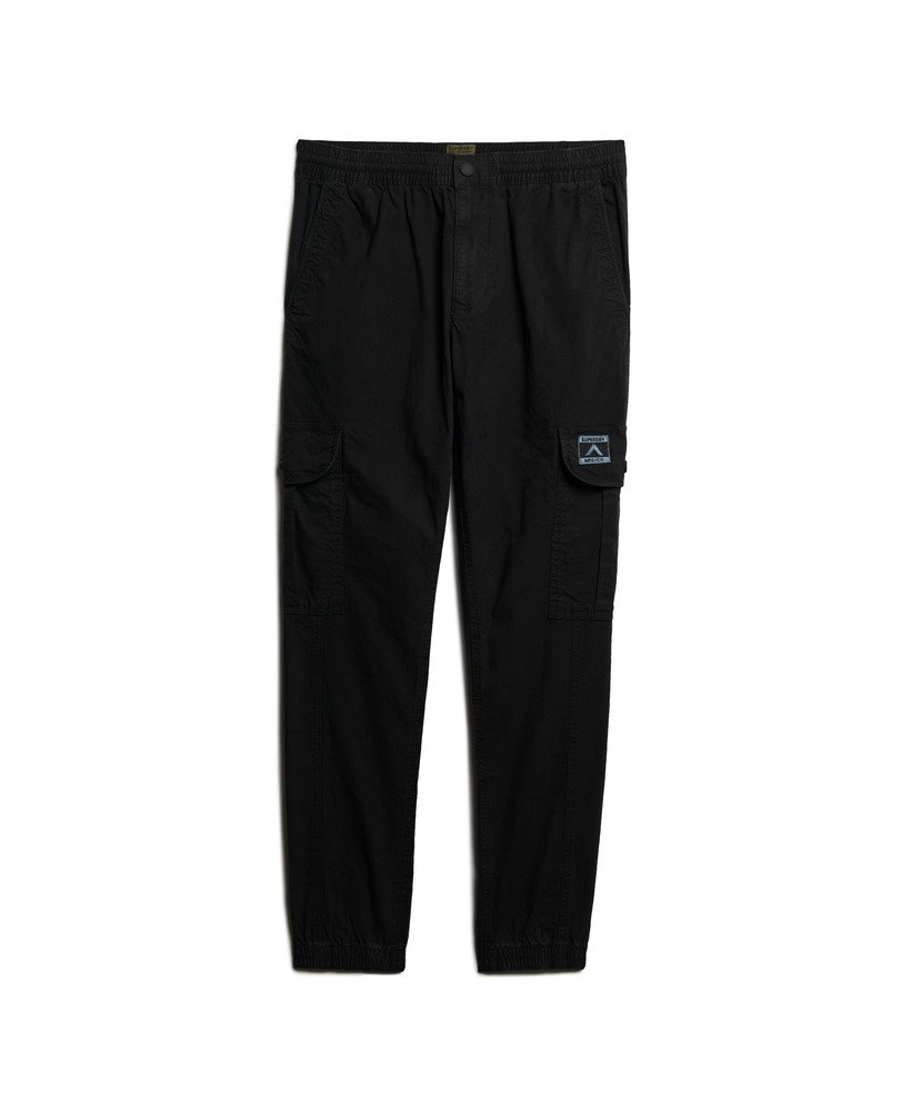 跩狗嚴選 極度乾燥 Superdry Cargo 水洗 黑 腰部鬆緊帶 輕量 耐磨格子布 縮口 修身 合身版型 工作長褲
