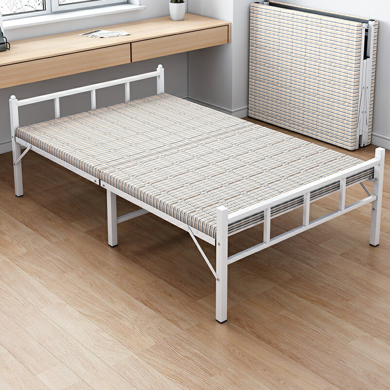 折疊床單人家用雙人1米1.2米午睡午休床實木便攜陪護硬板簡易小床