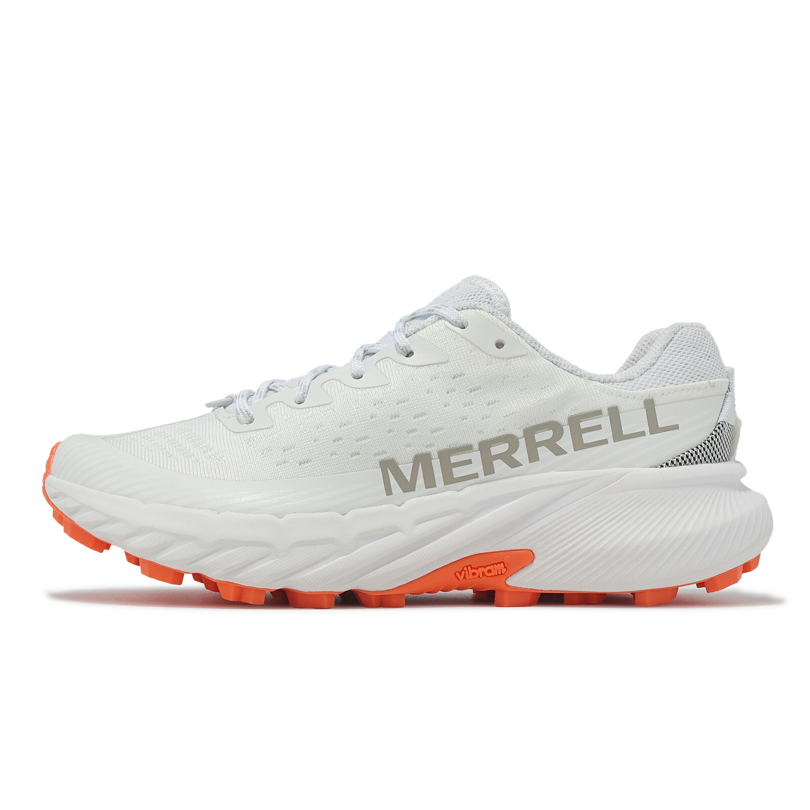 Merrell 越野跑鞋 Agility Peak 5 女鞋 白 橘 回彈 抓地 戶外 運動鞋