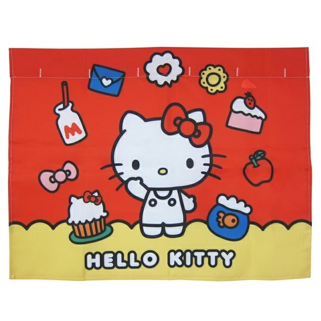 權世界@汽車用品 Hello Kitty 可愛物語系列 車用遮陽窗簾 68x52cm(1入) PKTD018R-06