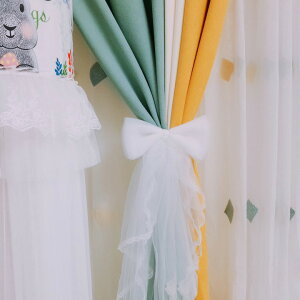 超仙蝴蝶結窗簾綁帶可愛公主風輕奢簡約現代蕾絲綁繩創意束帶裝飾