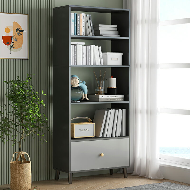 書架 ● 書架落地置物架客廳 北歐儲物架子簡易置物櫃子臥室 收納 架 小型 書櫃
