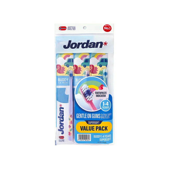 Jordan 麻吉麻吉兒童牙刷(1~4歲) 促銷包3入 (超軟毛 顏色隨機)