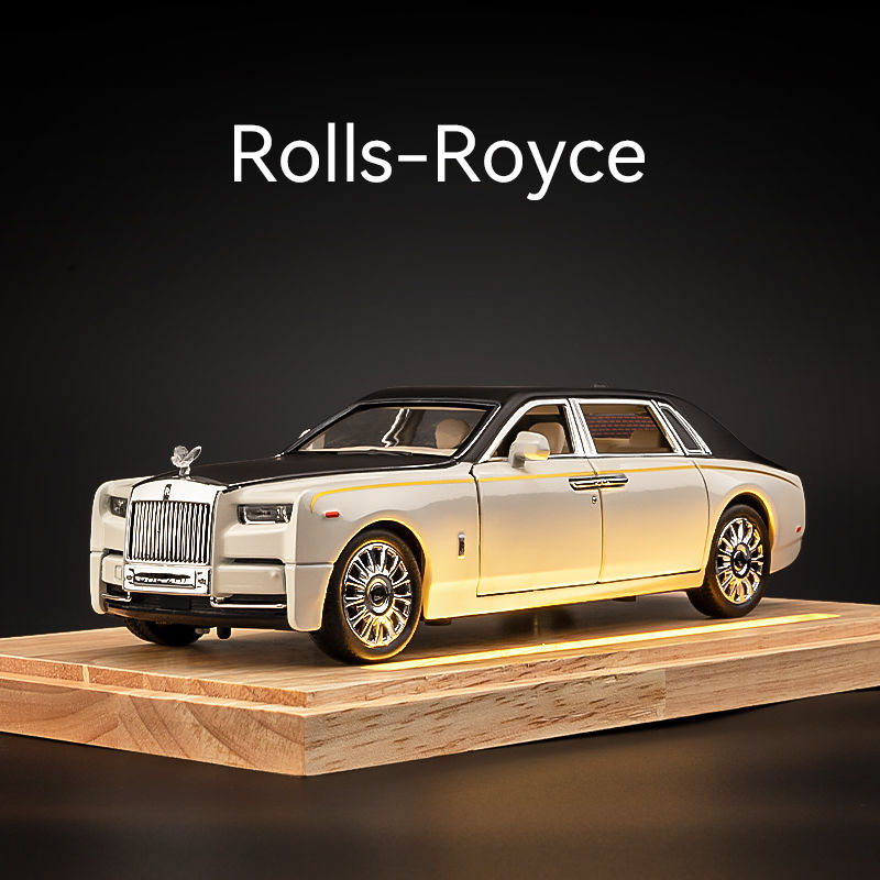 現貨速發！免運 車模 裝飾品 禮品 禮物 勞斯萊斯幻影1:24模擬合金屬汽車模型擺件豪車轎車 特價出 八折下殺 可開發票