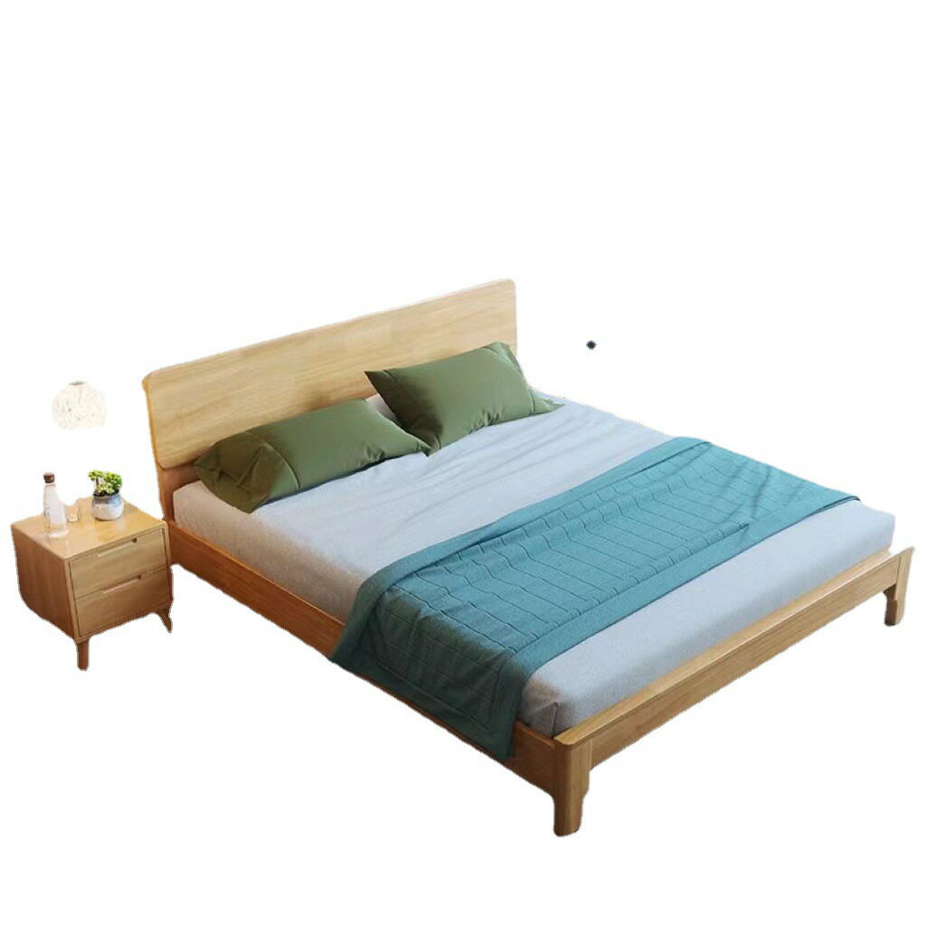 優樂悅~加厚北歐實木床 現代簡約1.8米1.5m日式風格雙人婚床 主臥小戶型