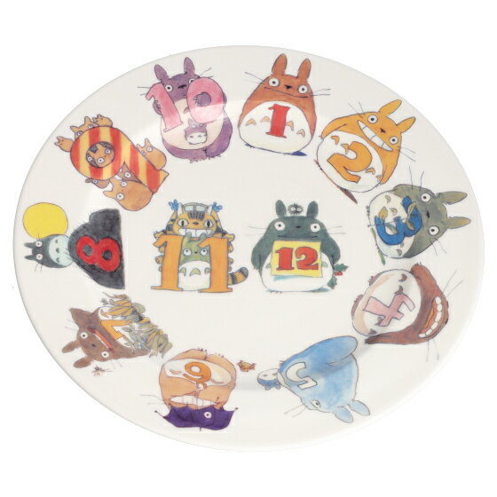 真愛日本 日本三鷹美術館 限定 陶瓷盤 27.5cm 龍貓totoro 宮崎駿 吉卜力 12月份盤 盤子 餐盤 盤 4975946204378