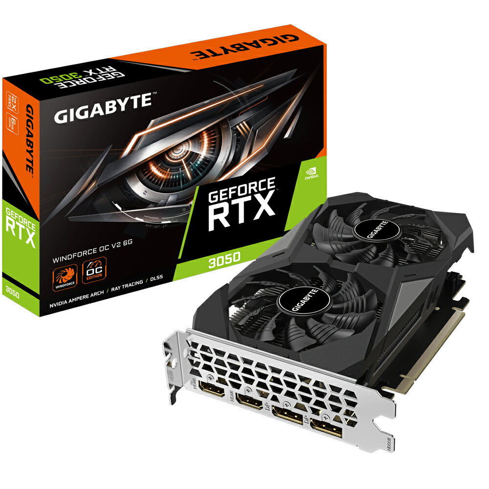 技嘉 GeForce RTX3050 WINDFORCE OC V2 6G 顯示卡 N3050WF2OCV2-6GD 顯示卡