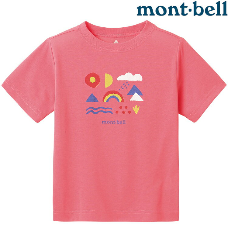 Mont-Bell Wickron 兒童排汗短T/幼童排汗衣 1114586 天氣 RSPK 玫粉