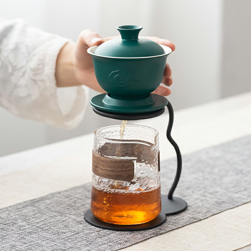 自動玻璃茶具套裝家用客廳懶人沖泡茶器配件紅茶功夫茶杯蓋碗茶壺