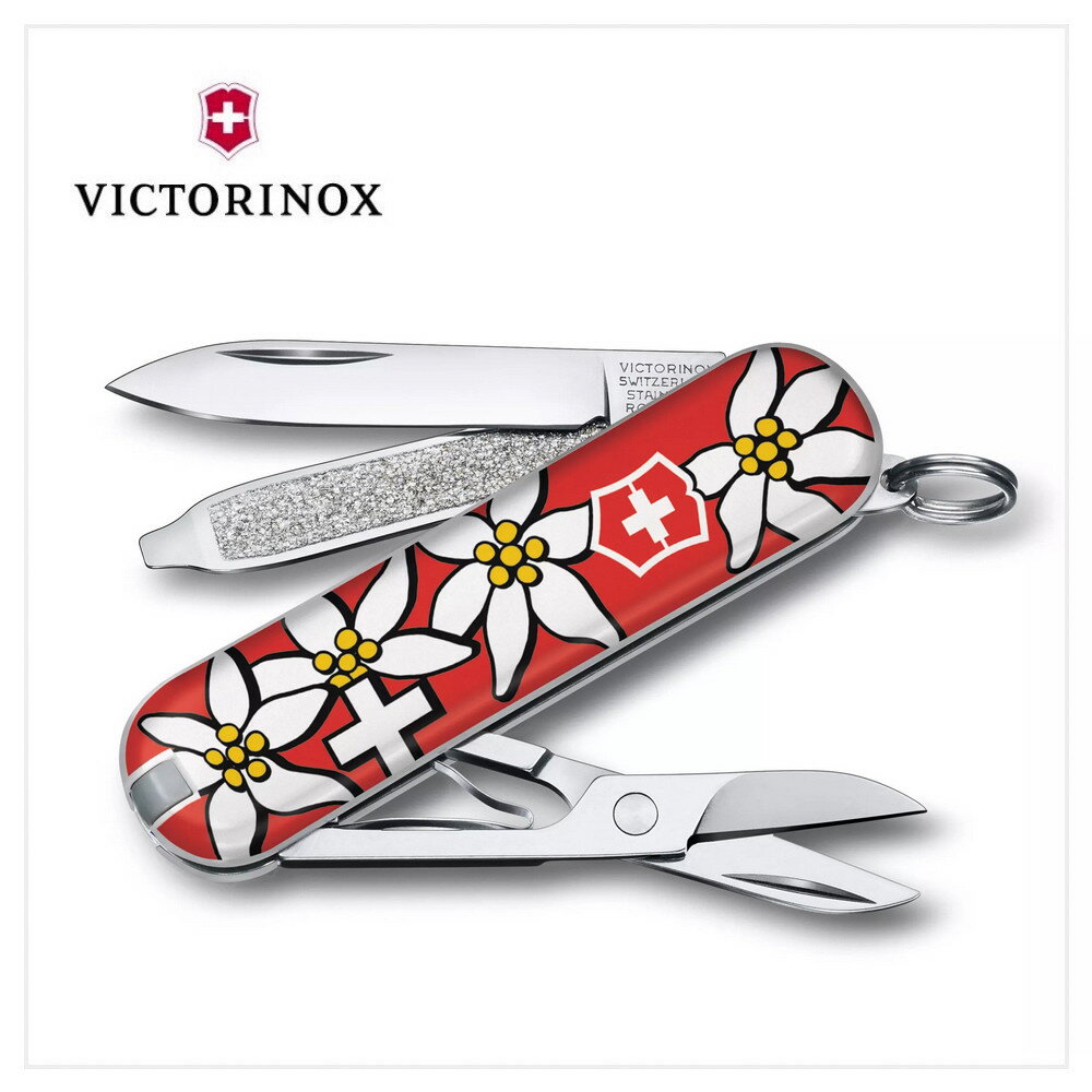 VICTORINOX 瑞士維氏 瑞士刀 7用 58mm 瑞士國花 0.6223.840