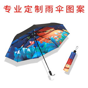傘定制可印logo圖片照片廣告傘定做折疊雨傘圖案防紫外線兩用自動